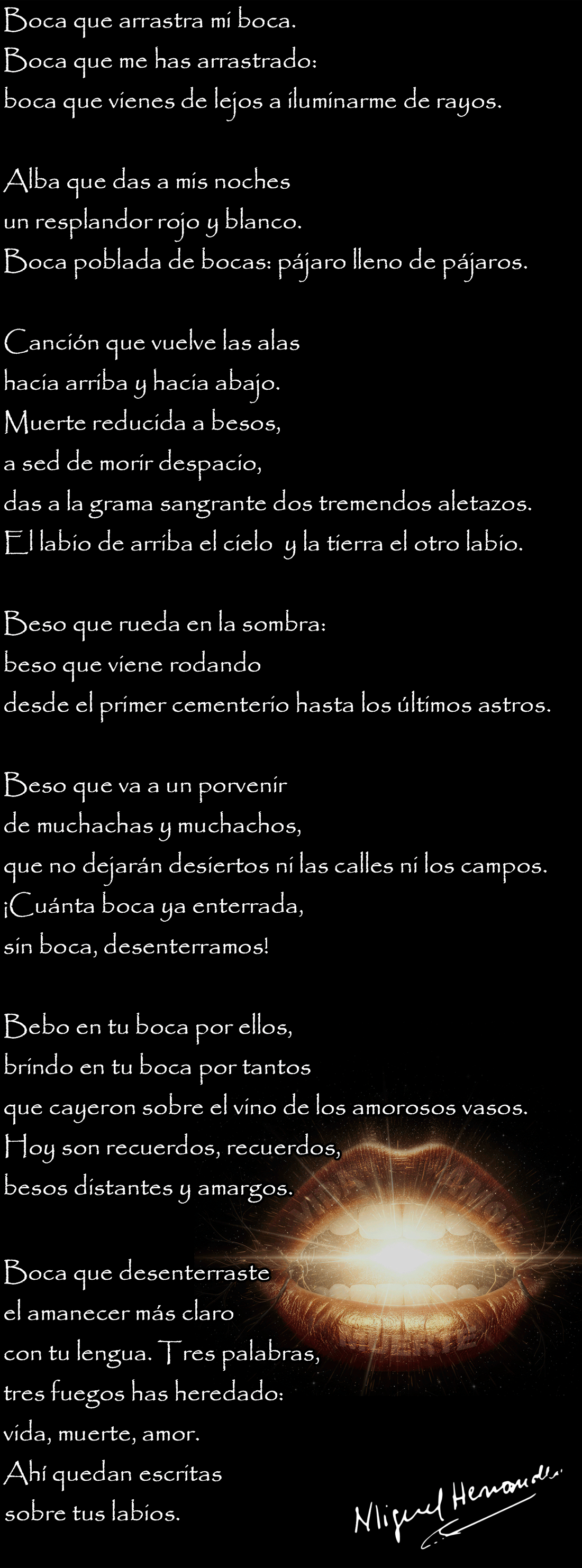 Letra de La boca